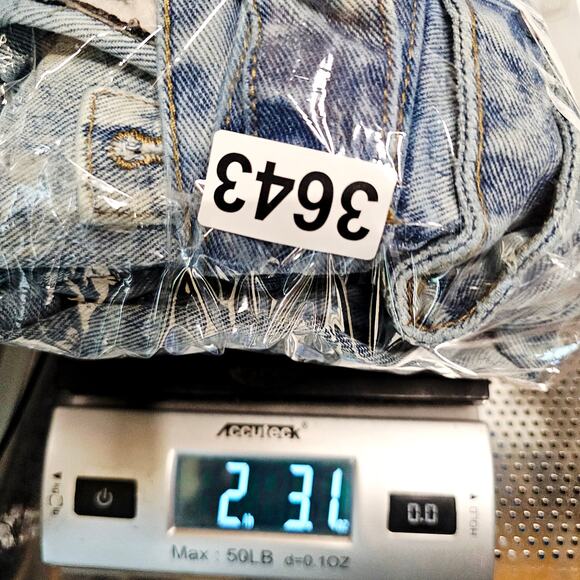 ASOS Retro Denim Jacket Patches Light Blue Space Theme Men's M 3643 - Picture 11 of 11